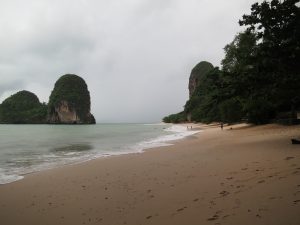 Phra Nang beach in the rain