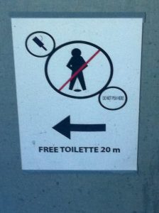 free toilet sign do not pish here